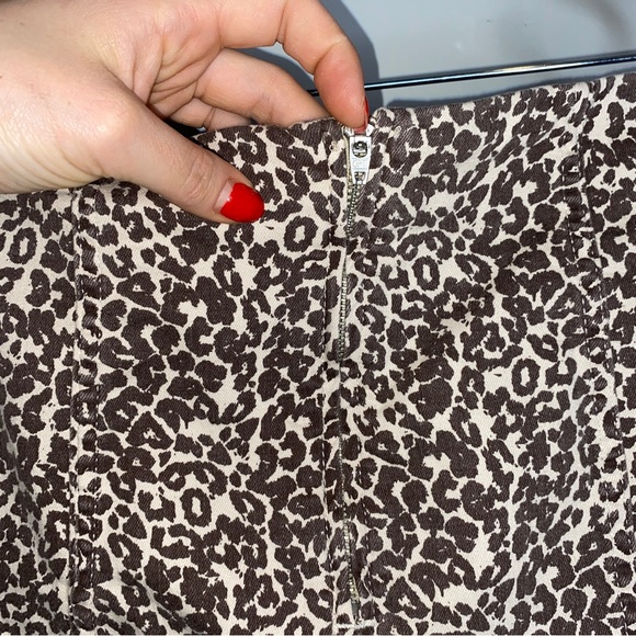 Free People Modern Femme Leopard Denim Mini Skirt - Picture 6 of 10